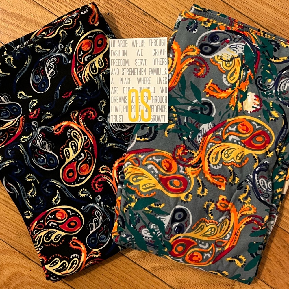 2 Pack LuLaRoe OS Paisley Leggings
